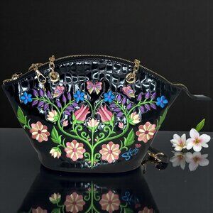 Sharif Legacy Floral Embossed Quilted Leather Crossbody